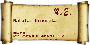 Matulai Erneszta névjegykártya
